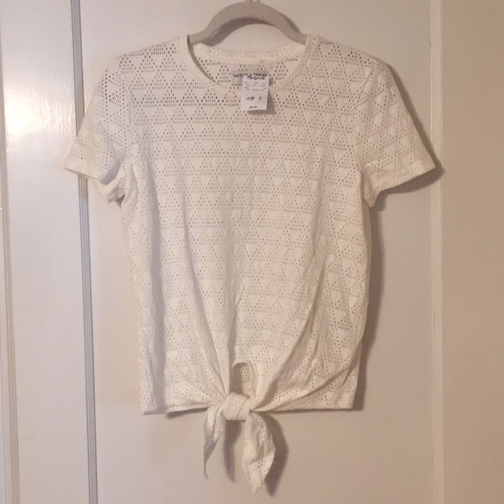 Madewell NWT white tie shirt new size extra small